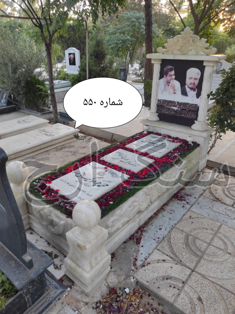 سنگ قبر مرمر سفید طرح سه تکه