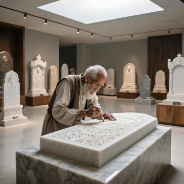 سنگ قبر لاکچری سفید