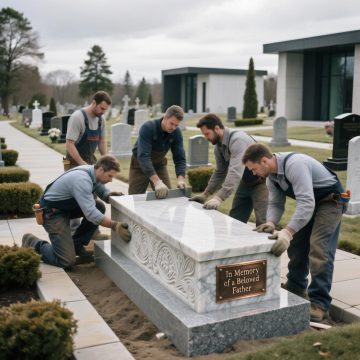 سنگ قبر چگونه نصب می‌شود؟