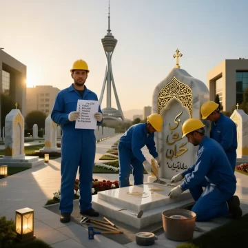 فروش سنگ قبر همراه با نصب در تهران