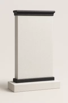 سنگ قبر نانو ایرانی سفید یکدست با قرنیز مشکی