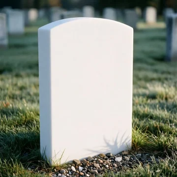 خرید سنگ قبر نانو سفید با طراحی ساده و مینیمال
