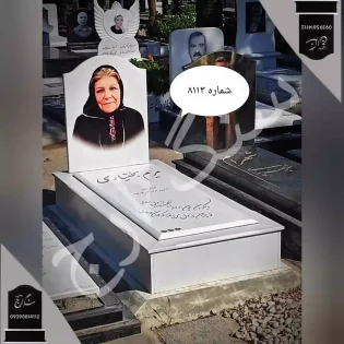 سنگ قبر سفید نانو با ارتفاع